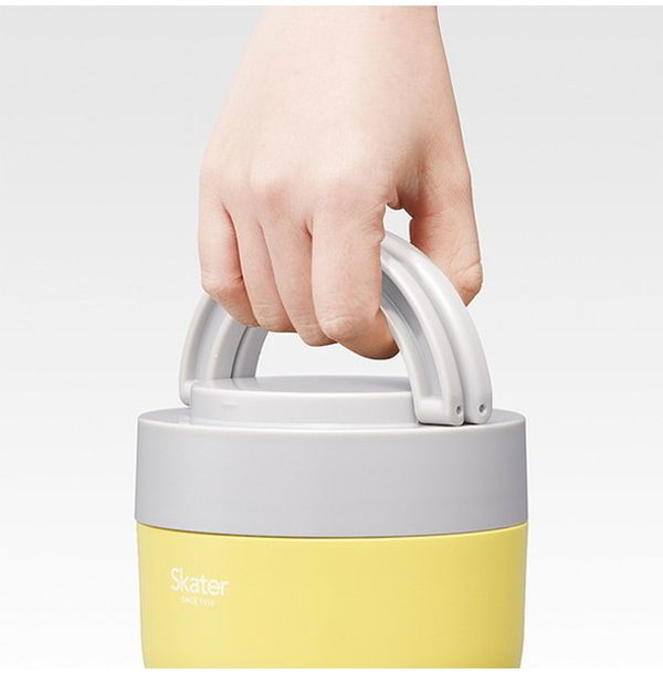 スケーター 折りたたみ ハンドル付き 保温 保冷 丼ぶり ジャー 540ml サフランイエロー LDNO6AG