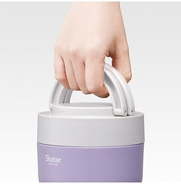 スケーター 折りたたみ ハンドル付き 保温 保冷 丼ぶり ジャー 540ml ライラックグレー LDNO6AG