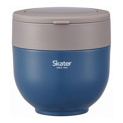 スケーター 折りたたみ ハンドル付き 保温 保冷 丼 ジャー 800ml アッシュブルー LDNO8AG