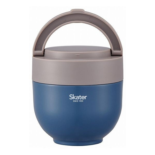 スケーター 折りたたみ ハンドル付き 保温 保冷 丼 ジャー 800ml アッシュブルー LDNO8AG