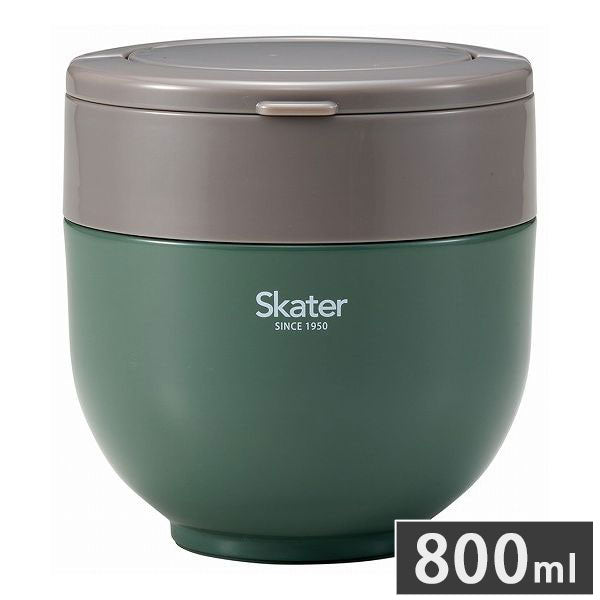 スケーター 折りたたみ ハンドル付き 保温 保冷 丼 ジャー 800ml エバーグリーン LDNO8AG