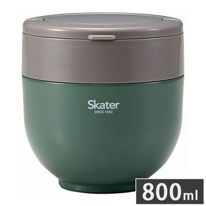 スケーター 折りたたみ ハンドル付き 保温 保冷 丼 ジャー 800ml エバーグリーン LDNO8AG