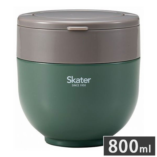 スケーター 折りたたみ ハンドル付き 保温 保冷 丼 ジャー 800ml エバーグリーン LDNO8AG