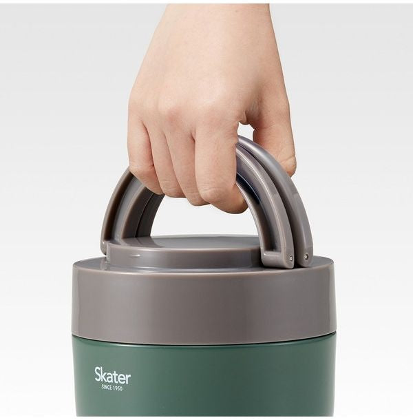 スケーター 折りたたみ ハンドル付き 保温 保冷 丼 ジャー 800ml エバーグリーン LDNO8AG