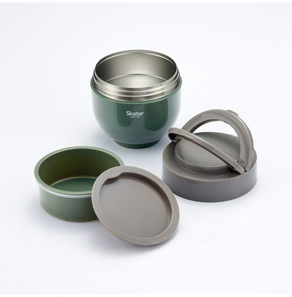 スケーター 折りたたみ ハンドル付き 保温 保冷 丼 ジャー 800ml エバーグリーン LDNO8AG