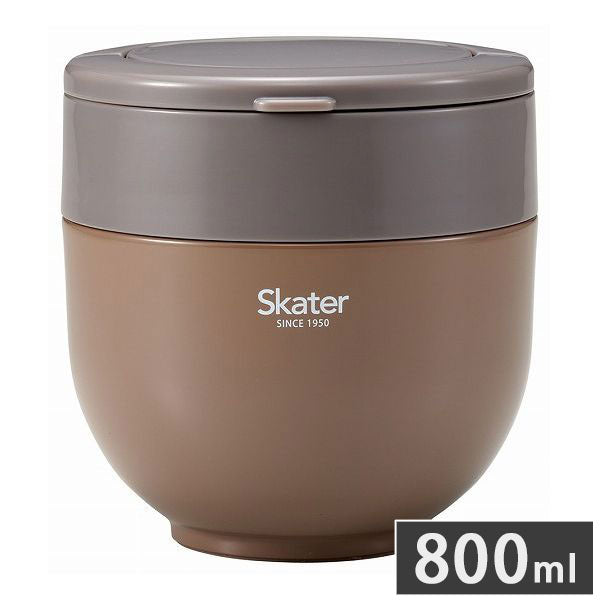 スケーター 折りたたみ ハンドル付き 保温 保冷 丼 ジャー 800ml ナッツブラウン LDNO8AG