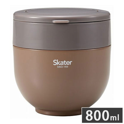 スケーター 折りたたみ ハンドル付き 保温 保冷 丼 ジャー 800ml ナッツブラウン LDNO8AG