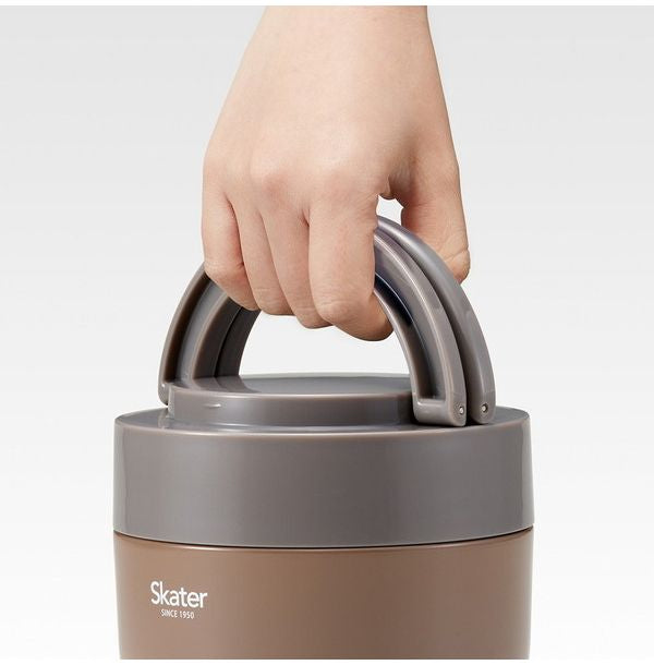スケーター 折りたたみ ハンドル付き 保温 保冷 丼 ジャー 800ml ナッツブラウン LDNO8AG