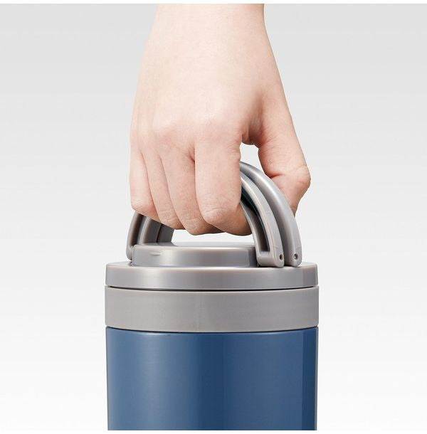 スケーター 折りたたみ ハンドル付き 保温 保冷 スープジャー 500ml アッシュブルー LJFO5AG