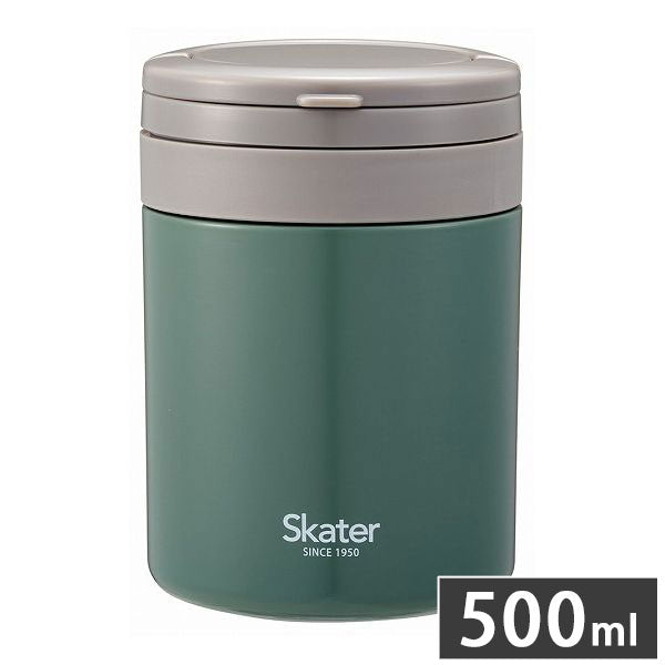 スケーター 折りたたみ ハンドル付き 保温 保冷 スープジャー 500ml エバーグリーン LJFO5AG