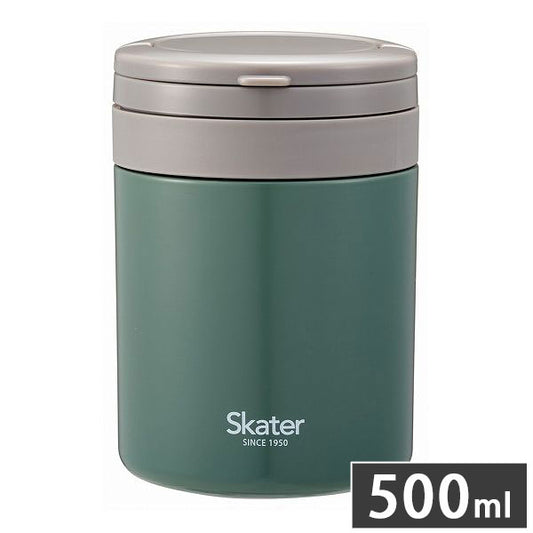 スケーター 折りたたみ ハンドル付き 保温 保冷 スープジャー 500ml エバーグリーン LJFO5AG