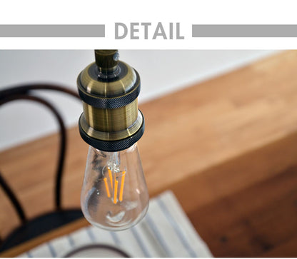 ペンダント ソケット 1灯 真鍮 ※電球別売り 1灯金具 E26 古アンティーク紐 インテリア照明 カフェ CAFE モダン レトロ 北欧