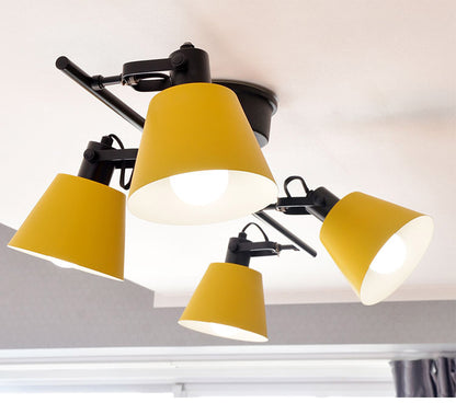 シーリングライト 4灯 天井照明 ペンダントライト スチール E26 おしゃれ かわいい 北欧 インテリア リビング ダイニング 節電 照明 居間 寝室 モダン シンプル LED 電球別売り(代引不可)