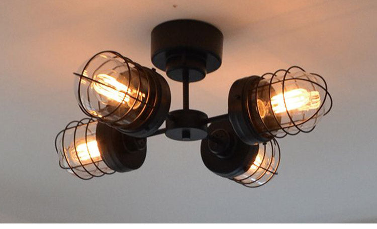 シーリングライト 4灯 天井照明 スチール ガラス おしゃれ かわいい 北欧 インテリア リビング ダイニング キッチン 節電 照明 居間 寝室 シンプル LED 電球別売り(代引不可)