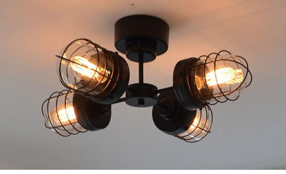 シーリングライト 4灯 天井照明 スチール ガラス おしゃれ かわいい 北欧 インテリア リビング ダイニング キッチン 節電 照明 居間 寝室 シンプル LED 電球別売り(代引不可)