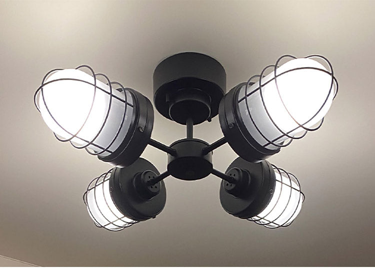 シーリングライト 4灯 天井照明 スチール ガラス おしゃれ かわいい 北欧 インテリア リビング ダイニング キッチン 節電 照明 居間 寝室 シンプル LED 電球別売り(代引不可)