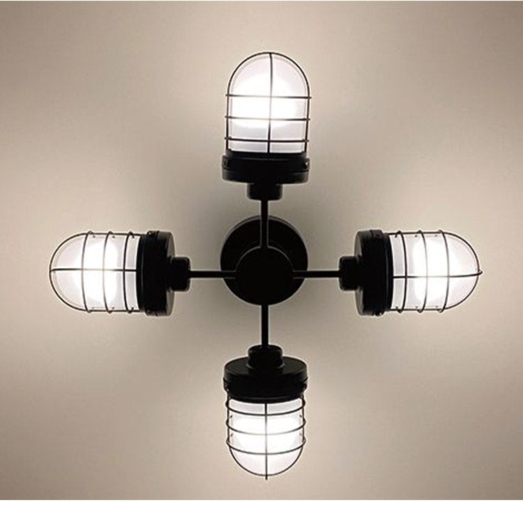 シーリングライト 4灯 天井照明 スチール ガラス おしゃれ かわいい 北欧 インテリア リビング ダイニング キッチン 節電 照明 居間 寝室 シンプル LED 電球別売り(代引不可)