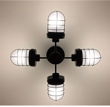 シーリングライト 4灯 天井照明 スチール ガラス おしゃれ かわいい 北欧 インテリア リビング ダイニング キッチン 節電 照明 居間 寝室 シンプル LED 電球別売り(代引不可)