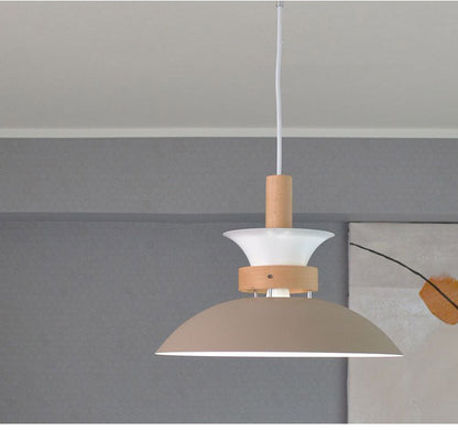 ペンダントライト 照明 1灯 シーリングライト E26 スチール 天然木 おしゃれ かわいい 北欧 インテリア リビング ダイニング 節電 照明 居間 寝室 モダン シンプル LED 電球別売り(代引不可)