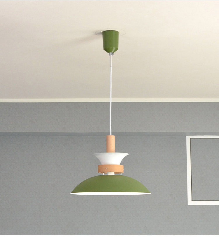 ペンダントライト 照明 1灯 シーリングライト E26 スチール 天然木 おしゃれ かわいい 北欧 インテリア リビング ダイニング 節電 照明 居間 寝室 モダン シンプル LED 電球別売り(代引不可)