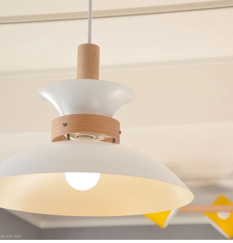 ペンダントライト 照明 1灯 シーリングライト E26 スチール 天然木 おしゃれ かわいい 北欧 インテリア リビング ダイニング 節電 照明 居間 寝室 モダン シンプル LED 電球別売り(代引不可)