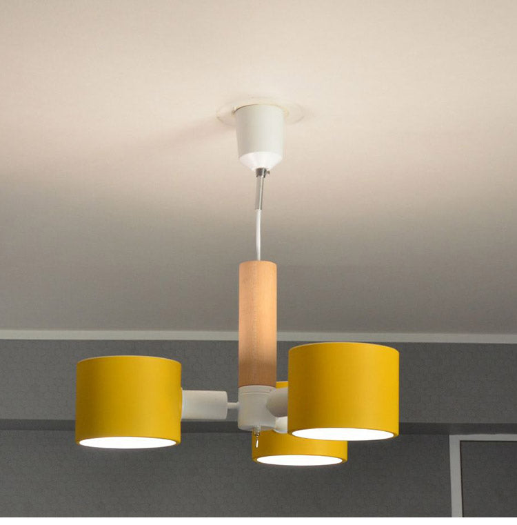 シーリングライト ペンダントライト 3灯 照明 シーリングライト E26 スチール 天然木 おしゃれ かわいい 北欧 インテリア リビング ダイニング 節電 照明 居間 寝室 モダン シンプル LED 電球別売り(代引不可)