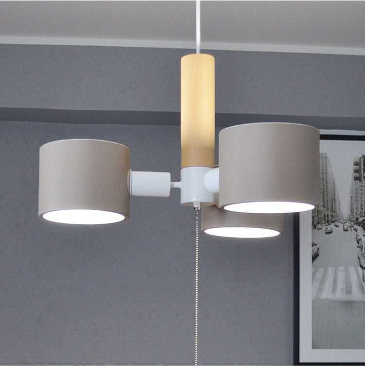 シーリングライト ペンダントライト 3灯 照明 シーリングライト E26 スチール 天然木 おしゃれ かわいい 北欧 インテリア リビング ダイニング 節電 照明 居間 寝室 モダン シンプル LED 電球別売り(代引不可)