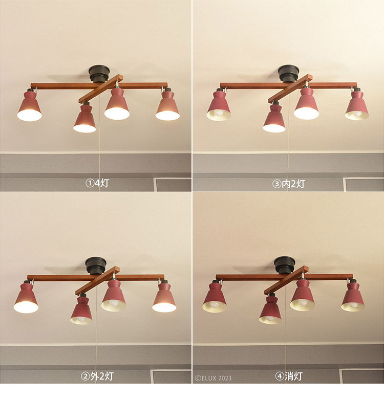 シーリングライト 4灯 ペンダントライト スチール ファブリック スチール E26 おしゃれ かわいい 北欧 インテリア リビング ダイニング 節電 照明 居間 寝室 モダン シンプル LED 電球別売り(代引不可)