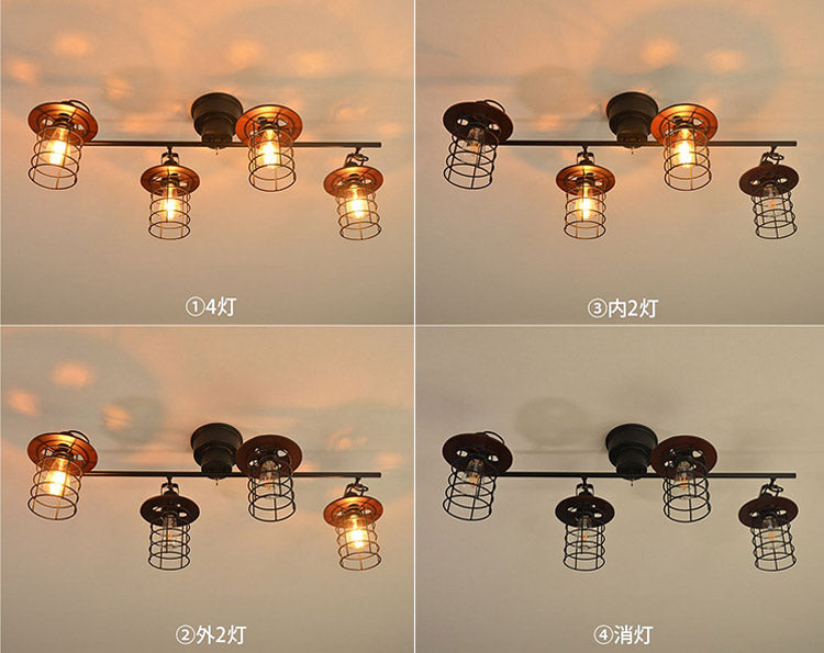 4灯 シーリングライト スチール ペンダントライト E26 おしゃれ かわいい 北欧 インテリア リビング ダイニング 節電 照明 居間 寝室 モダン シンプル LED 電球別売り(代引不可)