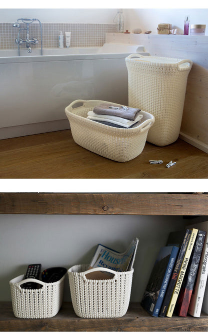 ランドリーバスケット CURVER カーバー ニットランドリーバスケット 40L 洗濯かご おしゃれ 脱衣かご 洗濯物入れ 北欧