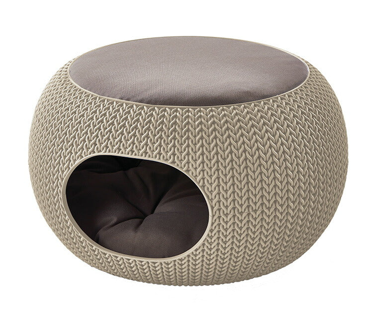 ペットホーム ペットベッド クッション 犬 猫 KETER ケータ― COZY ヨーロッパ製 ベージュ 犬小屋 ドッグハウス キャットハウス カーバー ペットクッション ニット 耐久性 通気性 丸洗い 洗濯