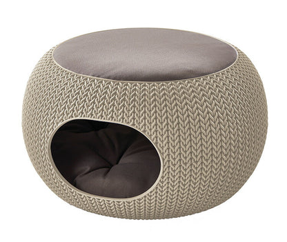ペットホーム ペットベッド クッション 犬 猫 KETER ケータ― COZY ヨーロッパ製 ベージュ 犬小屋 ドッグハウス キャットハウス カーバー ペットクッション ニット 耐久性 通気性 丸洗い 洗濯