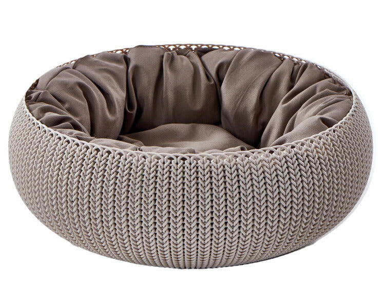 ペットベッド ペット クッション 犬 猫 KETER ケータ― COZY ヨーロッパ製 ベージュ ベッド 犬小屋 ドッグハウス キャットハウス カーバー ペットクッション ニット 耐久性 通気性 丸洗い 洗濯