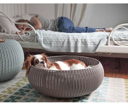 ペットベッド ペット クッション 犬 猫 KETER ケータ― COZY ヨーロッパ製 ベージュ ベッド 犬小屋 ドッグハウス キャットハウス カーバー ペットクッション ニット 耐久性 通気性 丸洗い 洗濯