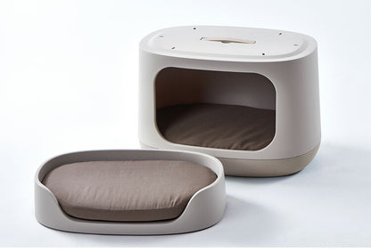 ペットバンクベッド ペット クッション 犬 猫 KETER ケータ― COZY ヨーロッパ製 ベージュ ベッド 犬小屋 ドッグハウス キャットハウス カーバー ペットクッション ニット キャリーバッグ 丸洗い 洗濯