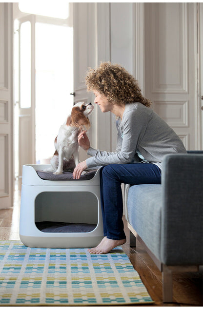 ペットバンクベッド ペット クッション 犬 猫 KETER ケータ― COZY ヨーロッパ製 ベージュ ベッド 犬小屋 ドッグハウス キャットハウス カーバー ペットクッション ニット キャリーバッグ 丸洗い 洗濯