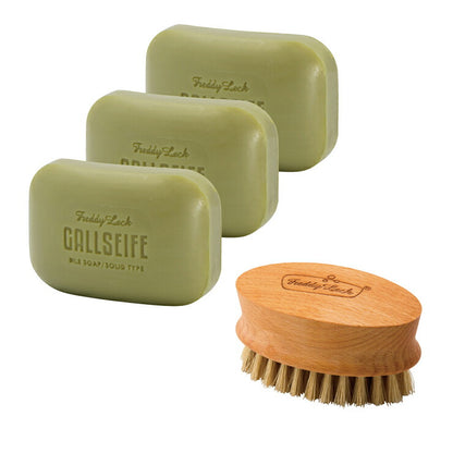 Freddy Leck(フレディレック) ランドリーブラシ+ガルザイフェ3個 衣類のシミ抜き 襟袖洗い 石けん 石けん おしゃれ シンプル