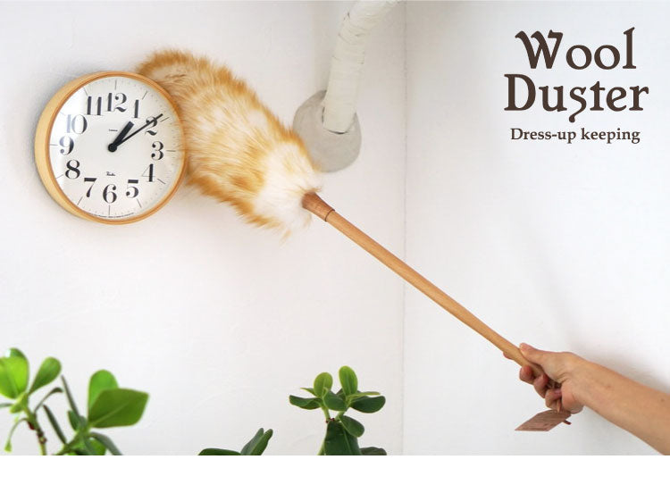 ウールダスター 羊毛はたき LLサイズ 天然羊毛 天然木 ウール 100% ほこり取り ほこり払い ハンディモップ ハンディワイパー 柄付き 本革 ひも付き おしゃれ ナチュラル かわいい 北欧 ホコリ 埃