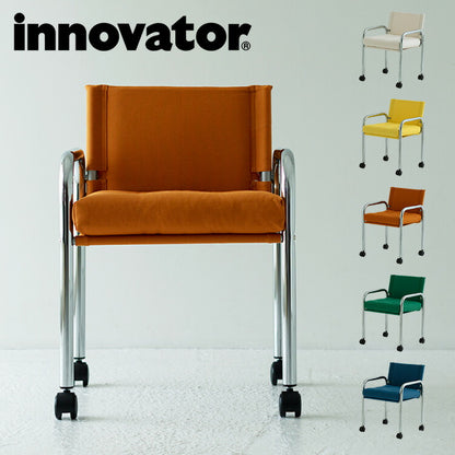 イノベーター キャプテン チェア 日本製 北欧 キャスター付き オフィスチェア ファブリック スチールパイプ ダイニング ダイニングチェア 椅子