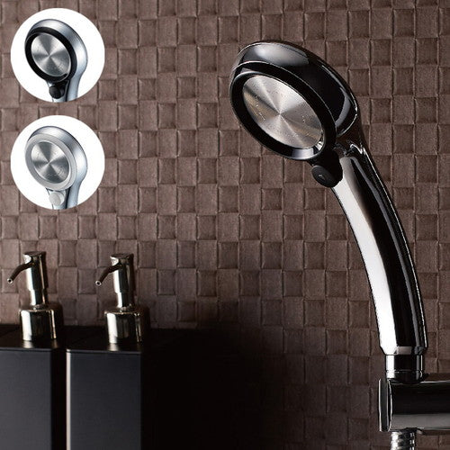 シャワーヘッド 節水50%「RAINYMETALLIC」レイニーメタリック 節水シャワーヘッド 手元ストップ 止水ボタン お風呂 バスルーム おしゃれ ナチュラル プレゼント ギフト 新生活(代引不可)