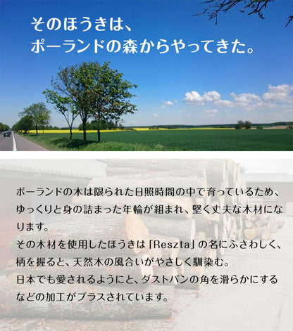 レシュタ スタンドブルームセット ほうき ちりとり セット 箒 掃除セット おしゃれ 屋外 屋内 玄関 室内 掃除用具