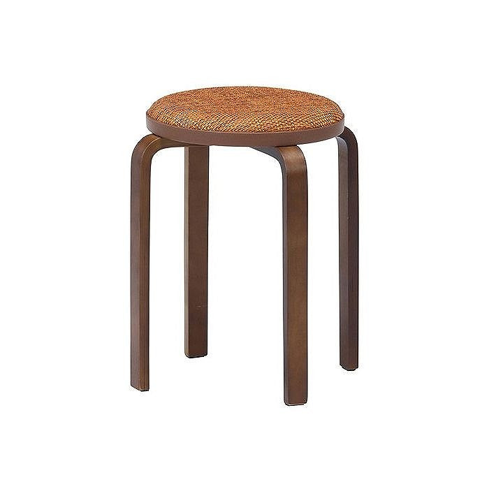 スツール 木製 ファブリック曲木スタッキングスツール イエロー W320×D320×H470mm ポリエステル プラスティク 合板曲木 おしゃれ 北欧 椅子 イス チェア いす (代引不可)