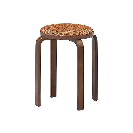 スツール 木製 ファブリック曲木スタッキングスツール イエロー W320×D320×H470mm ポリエステル プラスティク 合板曲木 おしゃれ 北欧 椅子 イス チェア いす (代引不可)