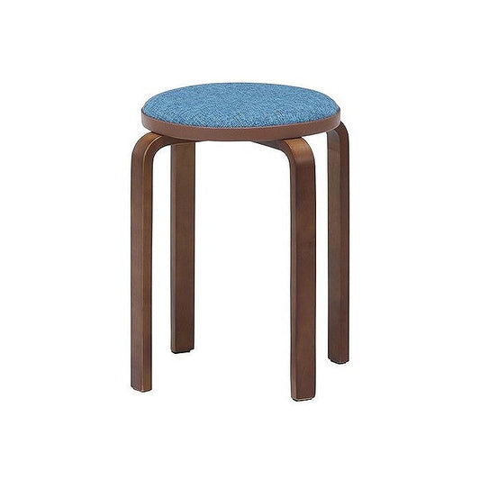 スツール 木製 ファブリック曲木スタッキングスツール ブルー W320×D320×H470mm ポリエステル プラスティク 合板曲木 おしゃれ 北欧 椅子 イス チェア いす (代引不可)