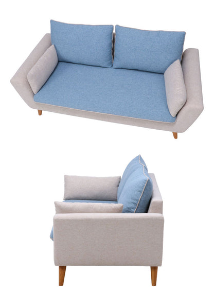 ソファ 2人掛け 2.5人掛け 幅167 ツートン おしゃれ 北欧 ファブリック カフェ ソファー sofa 二人掛け 2.5P ローソファ フロアソファ かわいい(代引不可)