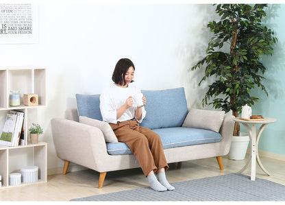 ソファ 2人掛け 2.5人掛け 幅167 ツートン おしゃれ 北欧 ファブリック カフェ ソファー sofa 二人掛け 2.5P ローソファ フロアソファ かわいい(代引不可)