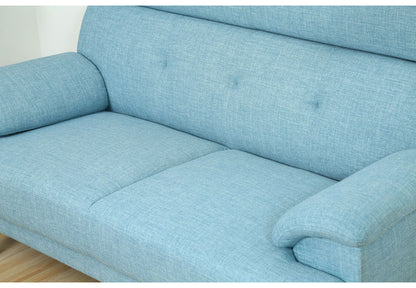 ソファ ハイバックソファ 2人掛け 幅150 ブルー おしゃれ 北欧 ファブリック カフェ ソファー sofa 二人掛け 2P ローソファ フロアソファ かわいい(代引不可)