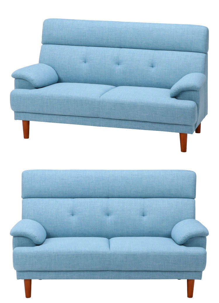 ソファ ハイバックソファ 2人掛け 幅150 ブルー おしゃれ 北欧 ファブリック カフェ ソファー sofa 二人掛け 2P ローソファ フロアソファ かわいい(代引不可)