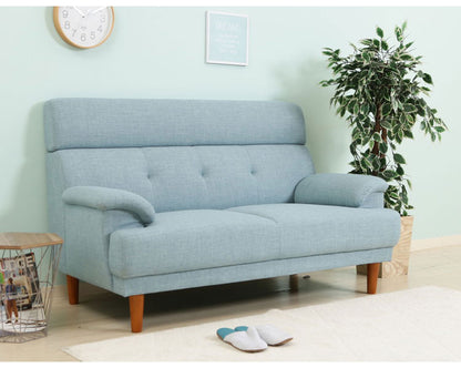 ソファ ハイバックソファ 2人掛け 幅150 ブルー おしゃれ 北欧 ファブリック カフェ ソファー sofa 二人掛け 2P ローソファ フロアソファ かわいい(代引不可)