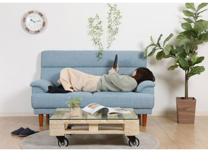 ソファ ハイバックソファ 2人掛け 幅150 ブルー おしゃれ 北欧 ファブリック カフェ ソファー sofa 二人掛け 2P ローソファ フロアソファ かわいい(代引不可)